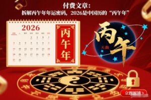 付费文章：拆解丙午年年运密码，2026是中国历的“丙午年”-爱找项目网