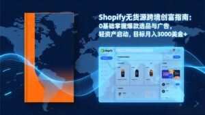 Shopify爆款打法实战：从选品到广告投放，复制爆款模型，驱动独立站月销售额破万刀-爱找项目网