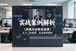 剪辑与运营实战课，从入门到精通，实战案例解析(更新2026)-爱找项目网