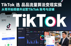 TikTok选品流量算法变现实操，从零开始搭建并运营TikTok账号与店铺-爱找项目网