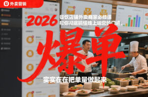2026餐饮店铺外卖商家必修课，帮你彻底搞懂线上运营的门道，实实在在把单量做起来-爱找项目网