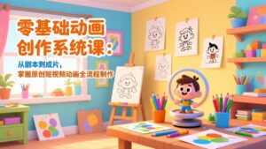 零基础动画创作系统课：从剧本到成片，掌握原创短视频动画全流程制作-爱找项目网