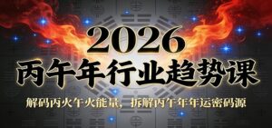 公众号付费文章：2026丙午年行业趋势课：解码丙火午火能量，拆解丙午年年运密码源-爱找项目网
