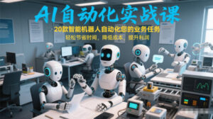 AI自动化实战课：20款智能机器人自动化您的业务任务，轻松节省时间，降低成本，提升利润-爱找项目网