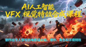 AI人工智能VFX视觉特效合成课程，制作出令人惊叹的电影级火焰、爆炸、角色和环境特效-爱找项目网