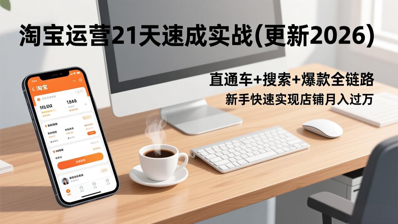 淘宝运营21天速成实战(更新2026-爱找项目网