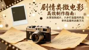 剧情类微电影高效制作指南：从策划到成片，六步打造盈利作品，单作品盈利达数万元-爱找项目网