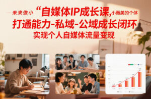自媒体IP成长课，未来做小而美的个体，打通能力-私域-公域成长闭环，实现个人自媒体流量变现-爱找项目网