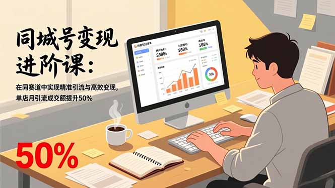 同城号变现进阶课：在同城赛道中实现精准引流与高效变现，单店月引流成交额提升50%-爱找项目网