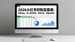 2026小红书对账实操课：数据导出、收入成本核算、经营分析，掌握全流程-爱找项目网
