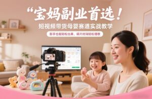 宝妈副业首选！短视频带货母婴赛道实战教学，新手也能轻松出单，碎片时间轻松增收-爱找项目网