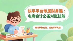 快手平台专属财务课：电商会计必备对账技能，精准核算利润、规避财务风险-爱找项目网