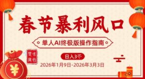 春节暴利风口项目，单人AI落地翻身终极版实操-爱找项目网