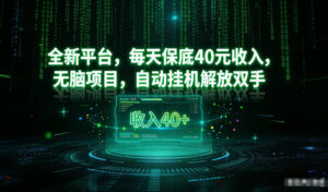 最新看广平台，每天保底30-4米，无脑项目，自动挂G解放双手【揭秘】-爱找项目网