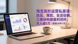 淘宝高阶运营私家课：选品、爆款、全店动销，三模块构建盈利闭环，月入破5万(更新26年1月-爱找项目网