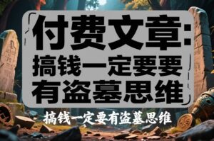 付费文章：搞钱一定要有盗墓思维-爱找项目网