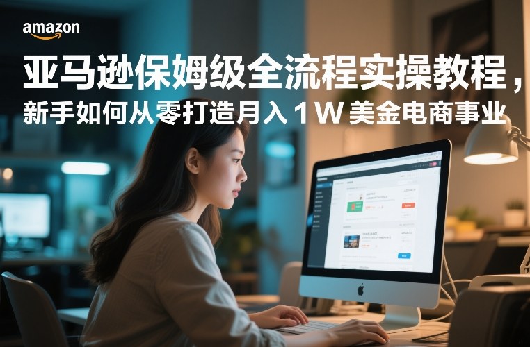 亚马逊保姆级全流程实操教程，新手如何从零打造月入1W美金电商事业-爱找项目网