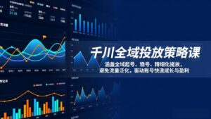 千川全域投放策略课：涵盖全域起号、稳号、精细化投放，避免流量泛化，驱动账号快速成长与盈利-爱找项目网