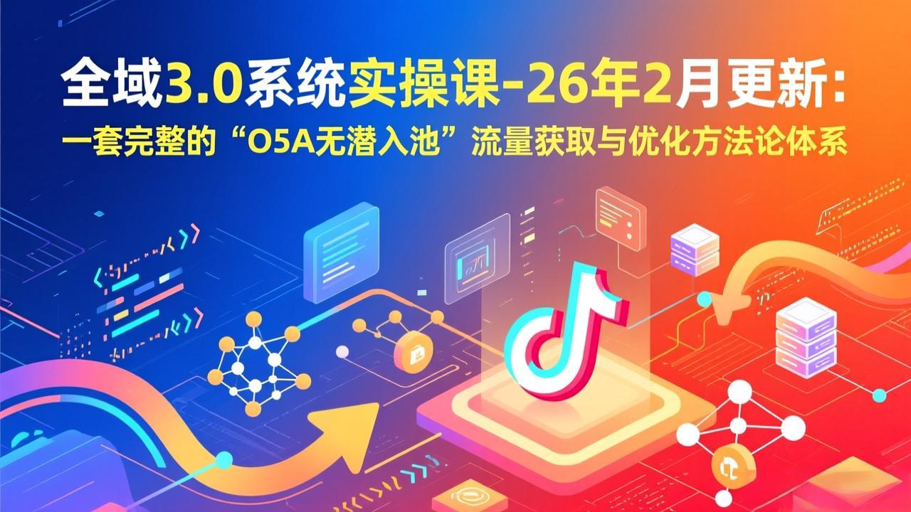 全域3.0系统实操课-26年2月更新：一套完整的“O5A无潜入池”流量获取与优化方法论体系-爱找项目网