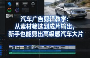 汽车广告剪辑教学：从素材筛选到成片输出，新手也能剪出高级感汽车大片-爱找项目网