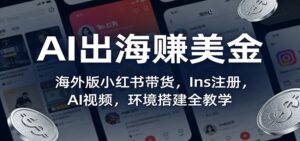 AI出海赚美金：海外版小红书带货，Ins注册，AI视频，环境搭建全教学-爱找项目网