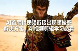 AI首尾帧视频衔接出现顿挫感解决方案，AI视频剪辑学习必看-爱找项目网