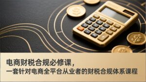 电商财税合规必修课，是一套针对电商全平台从业者的财税合规体系课程-爱找项目网