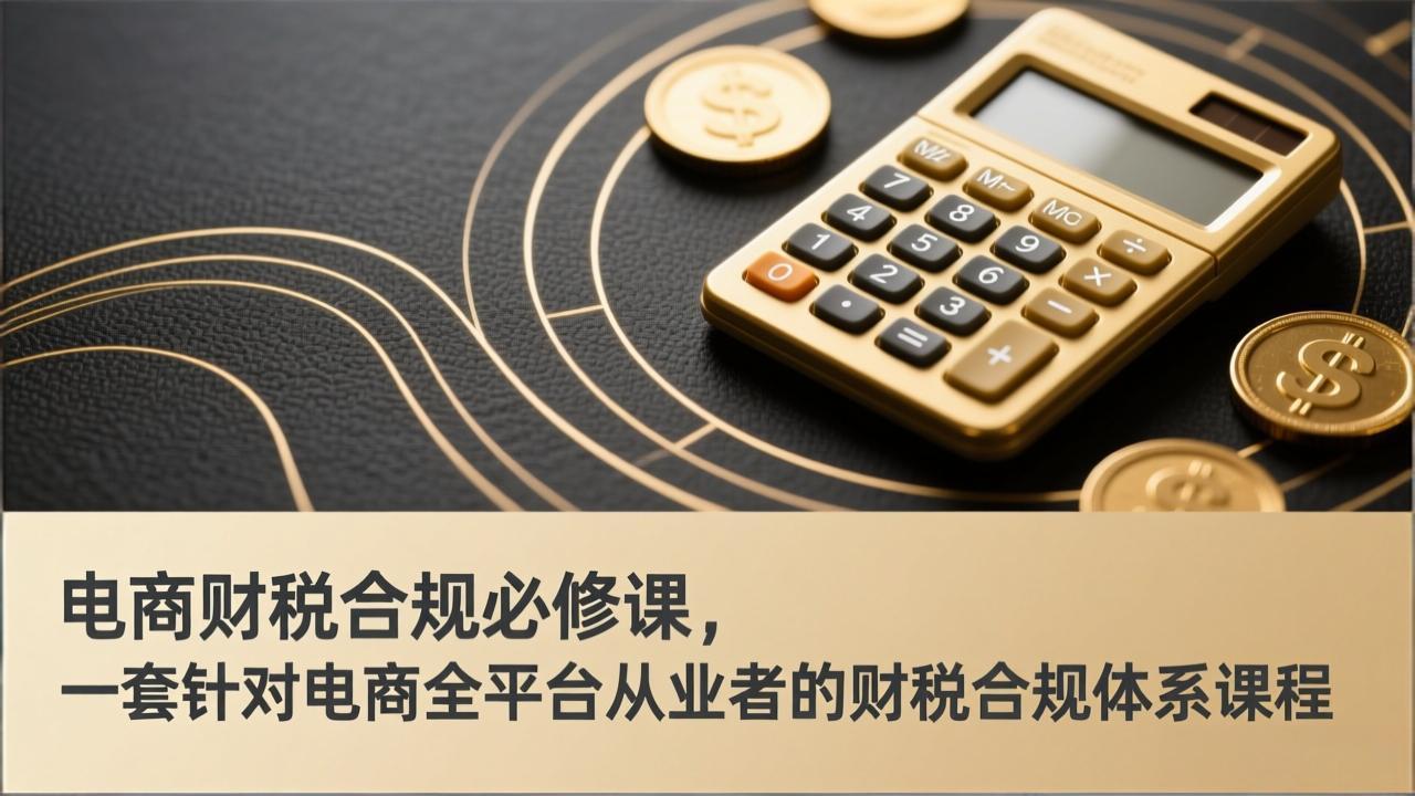 电商财税合规必修课，是一套针对电商全平台从业者的财税合规体系课程-爱找项目网