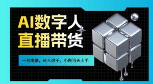 AI数字人直播带货风口已来，一台电脑在家日入过千，小白当天上手的赚钱技能-爱找项目网