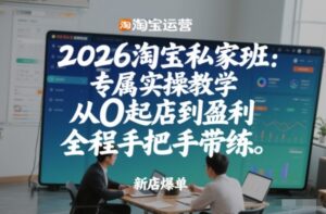 2026淘宝私家班：专属实操教学，从0起店到盈利，全程手把手带练(更新)-爱找项目网