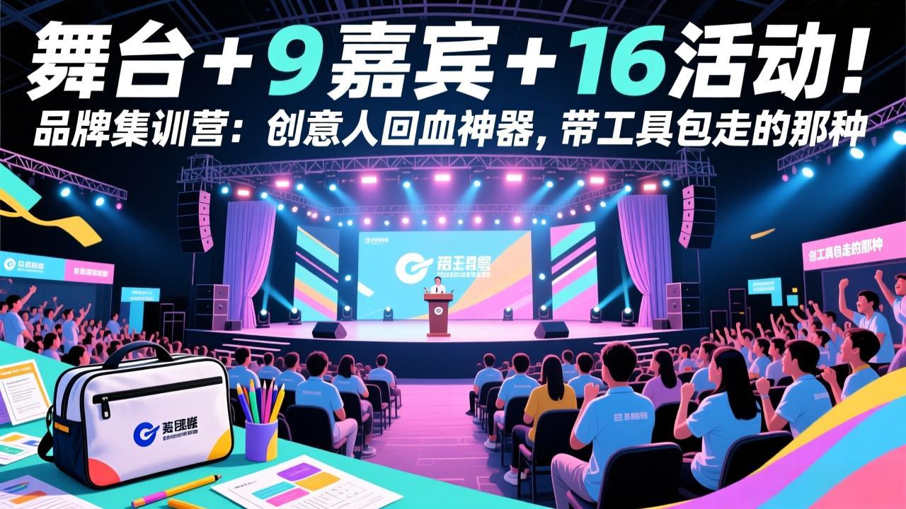 舞台 + 9 嘉宾 + 16 活动！品牌集训营：创意人回血神器，带工具包走的那种-爱找项目网