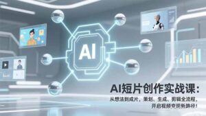 AI短片创作实战课：从想法到成片，策划、生成、剪辑全流程，开启视频变现新路径！-爱找项目网