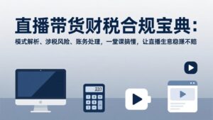 直播带货财税合规宝典：模式解析、涉税风险、账务处理，一堂课搞懂，让直播生意稳赚不赔-爱找项目网