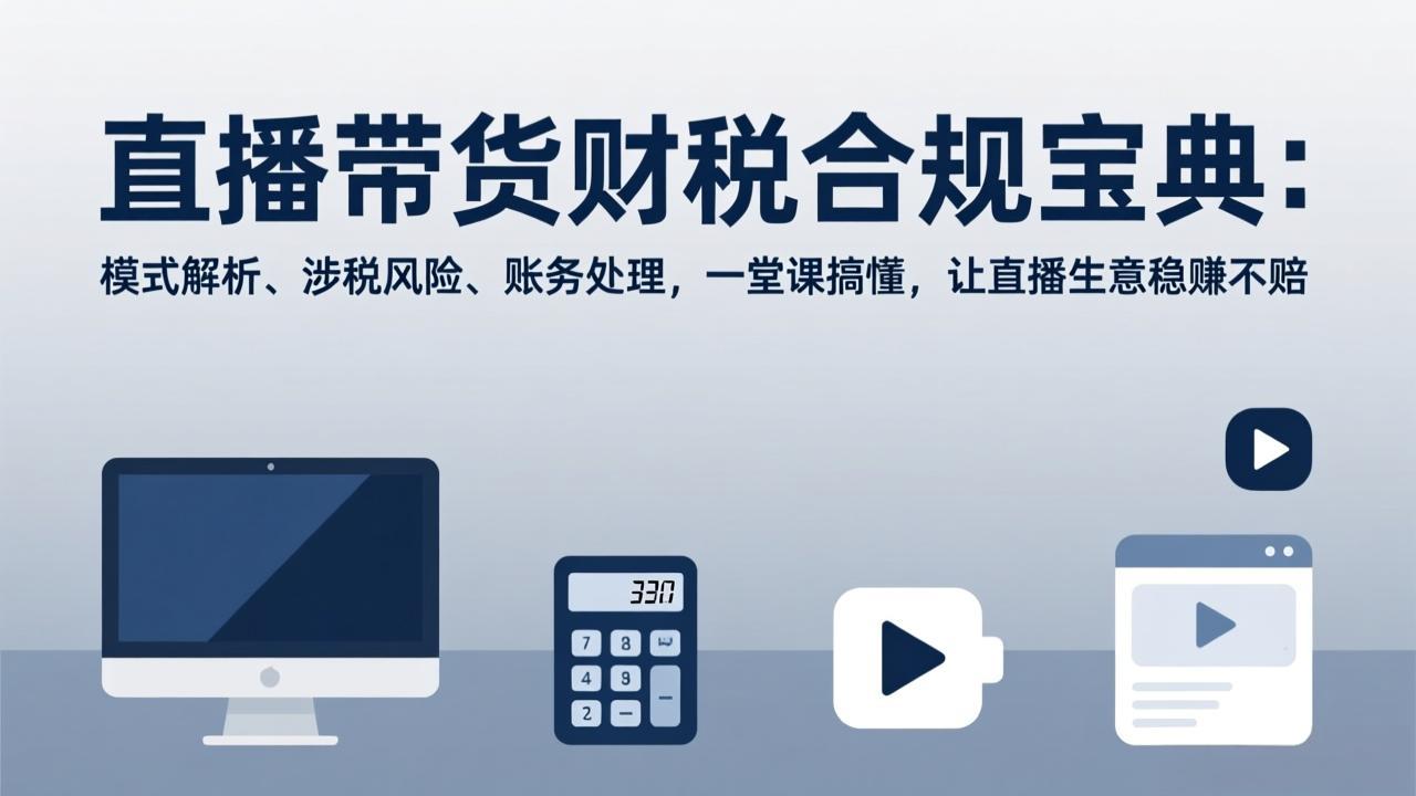 直播带货财税合规宝典：模式解析、涉税风险、账务处理，一堂课搞懂，让直播生意稳赚不赔-爱找项目网