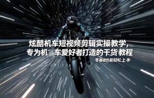 炫酷机车短视频剪辑实操教学，专为机车爱好者打造的干货教程，零基础也能轻松上手-爱找项目网