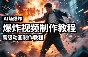 AI场景爆炸视频制作教程，利用人物实拍视频制作出高级的动画特效-爱找项目网