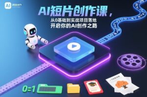 AI短片创作课，从0基础到实战项目落地，开启你的AI创作之路(更新)-爱找项目网