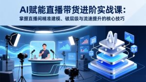 AI赋能直播带货进阶实战课：掌握直播间精准建模、破层级与流速提升的核心技巧-爱找项目网