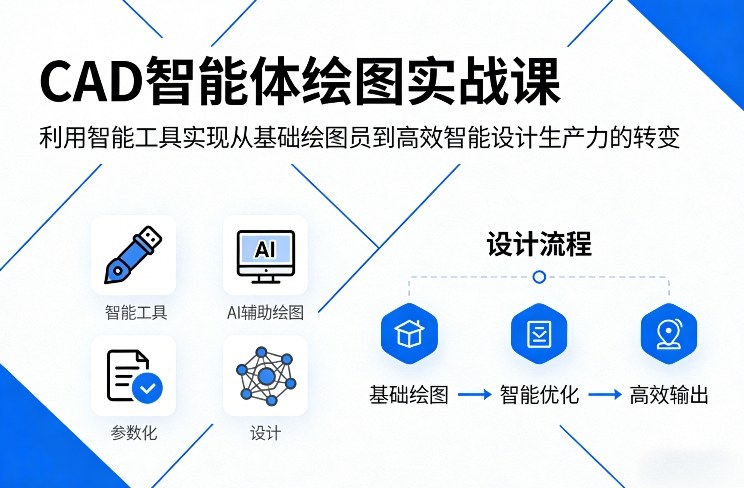 CAD智能体绘图实战课，利用智能工具，实现从基础绘图员到高效智能设计生产力的转变-爱找项目网