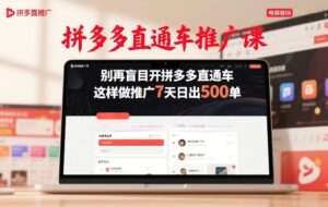 拼多多直通车推广课，别再盲目开拼多多直通车，这样做推广7天日出500单-爱找项目网