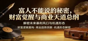 富人不能说的秘密，财富觉醒与商业天道总纲，解密未来暴利风口与机遇形态-爱找项目网