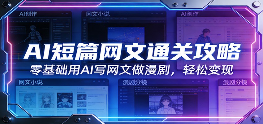 AI短篇网文通关攻略：零基础用AI写网文做漫剧，轻松变现-爱找项目网