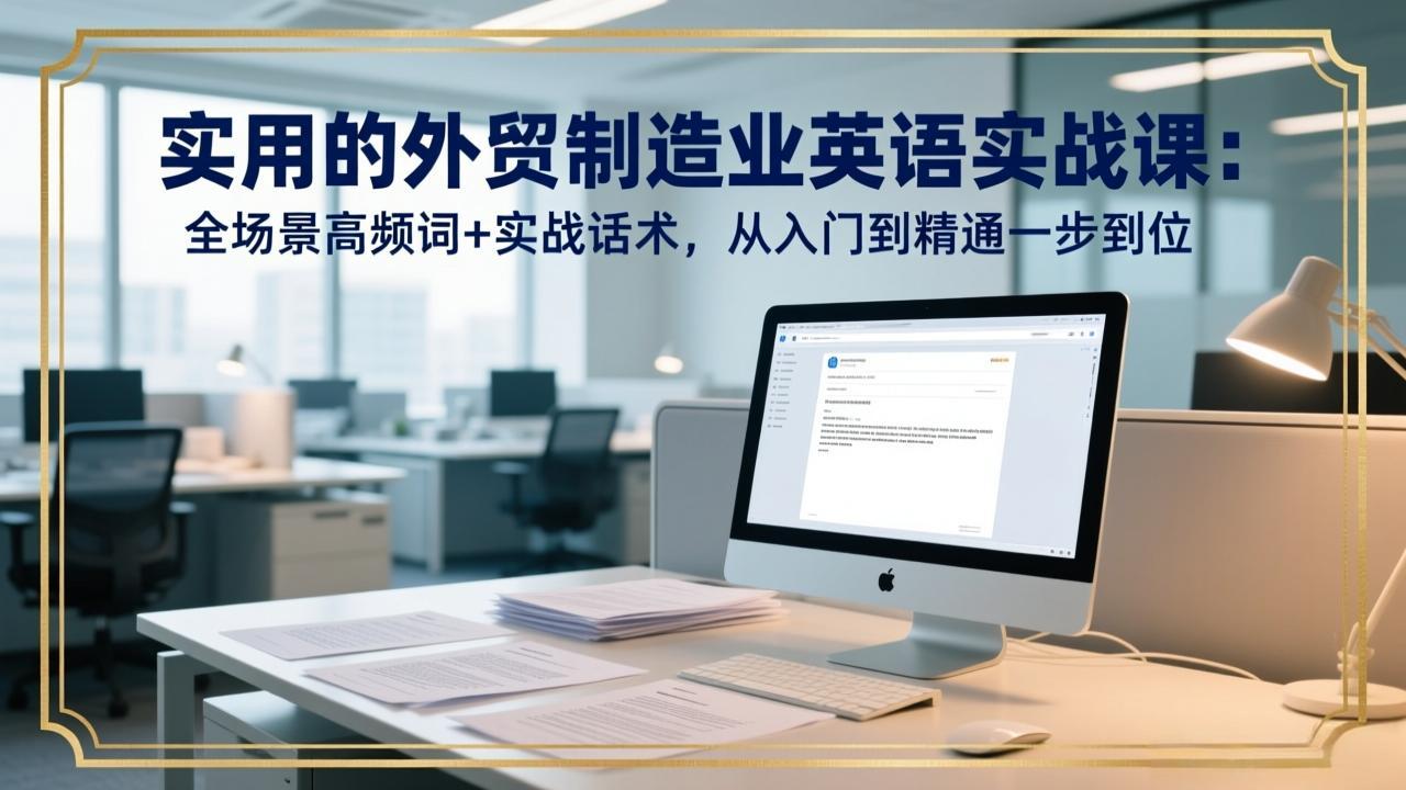 实用的外贸制造业英语实战课：全场景高频词+实战话术，从入门到精通一步到位-爱找项目网