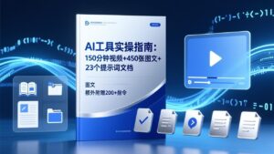 AI工具实操指南：150分钟视频+450张图文+23个提示词文档，额外附赠200+指令-爱找项目网
