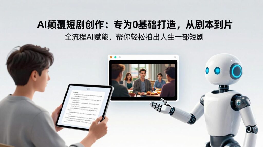 AI颠覆短剧创作：专为0基础打造，从剧本到成片全流程AI赋能，帮你轻松拍出人生第一部短剧-爱找项目网