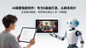 AI颠覆短剧创作：专为0基础打造，从剧本到成片全流程AI赋能，帮你轻松拍出人生第一部短剧-爱找项目网