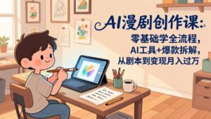 AI漫剧创作课：零基础学全流程，AI工具+爆款拆解，从剧本到变现月入过万-爱找项目网