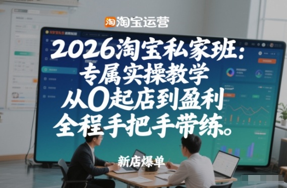 2026淘宝私家班:专属实操教学,从0起店到盈利,全程手把手带练(更新26年3月)-爱找项目网