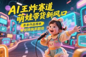 AI王炸赛道，萌娃带货新风口，条条作品爆单，带货转换率翻倍，核心逻辑拆解-爱找项目网