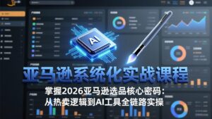 亚马逊系统化实战课-更新3月：2026最新选品方法论，从热卖原因分析到AI作图，提升选品成功率-爱找项目网